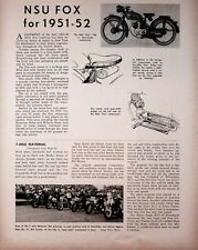 1951 NSU Fox for 1951-52 - Vintage Motorcycle Advertisement picture