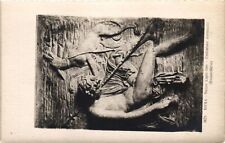 Vintage Postcard- Man sleeping relief, Rome picture