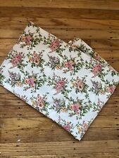Vintage QUEEN Size Flat Sheet Only Colorful Floral Flowers Retro MCM Cottagecore picture