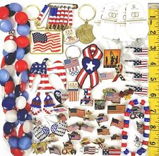 Red White & Blue Patriotic Flags U.S.A. Pins Jewelry Memorial Day July 4th picture