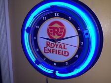 Royal Enfield Motorcycle Garage Advertising Neon Wall Clock Sign picture
