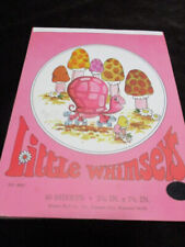 Vtg Stuart Hall Stationery WRITING TABLE 60's PINK Paper w/MUSHROOMS & TURTLE picture