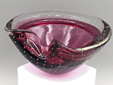 Authentic Vintage MURANO Glass Bullicante  CIGAR ASH TRAY - Bowl  picture