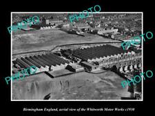 OLD 8x6 HISTORIC PHOTO BIRMINGHAM ENGLAND THE WHITWORTH MOTOR WORKS c1930 picture