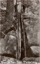 RPPC - Devil's Corn Crib, Purgatory Chasm, Sutton, Massachusetts- Photo Postcard picture