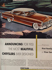 1952 December Holiday Advertisement 1953 CHRYSLER New Mood In Highway Fashion picture