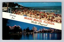 Miami Beach FL-Florida, General Banner Greetings, Vintage Postcard picture