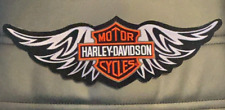 HARLEY DAVIDSON XL LARGE WING DARK GREY BACK PATCH SEW ON 16X6 INCH picture