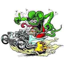 🔥Large Green Rat Fink Hot Rod STICKER Decal Ed Big Daddy Roth T-Bucket Car SUV picture