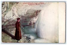 Minneapolis Minnesota Postcard Under Minnehaha Falls Winter 1908 Vintage Antique picture