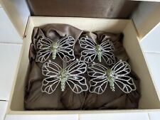 Rare L’OBJET Butterfly Napkin Rings With SWAROVSKI Crystals New In Box picture