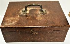 ANTIQUE WALNUT, PAINT DECORATED, HAND DOVETAILED BOX WITH INTERIOR COMPARTMENTS picture