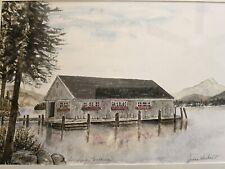 Water Color Painting Of Lake Winnipesaukee NH  Boat House By Jodie Herbert  picture