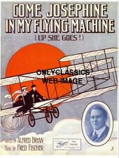 1910 COME JOSEPHINE IN MY FLYING MACHINE ART PRINT AIRPLANE AVIATION SHEET MUSIC picture