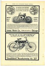 1906 Armac Motorcycles AND Yale California of Toledo, OhiO Ads - Both on Same pg picture