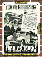 Metal Sign - 1937 Ford Dump Truck and Sedan Delivery - 10x14 inches picture