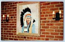 c1950's Chief Pokagon At Potawatomi Inn Tribe Portrait Angola Indiana Postcard picture