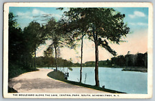 Schenectady, New York - Boulevard, Lake Central Park - Vintage Postcard 1924 picture