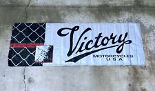 Victory Motorcycles Banner Black Silver USA Made 33 x 94 Biker Wall Signs Large picture
