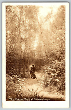 RPPC Vintage Postcard - The Nature Trail at Winnebago - Real Photo - Posted picture