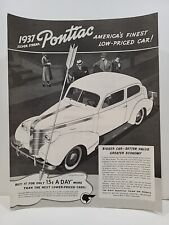 1937 Pontiac Automobile S.E. Post Magazine Print Advertising Silver Streak Arrow picture