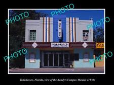 OLD 8x6 HISTORIC PHOTO OF TALLAHASSEE FLORIDA THE RANDY CAMPUS THEATER c1970 picture
