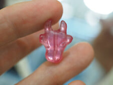 Ancient Pink Raw Ruby Carved Bull head Talisman Amulet bead Pendant picture