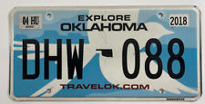 2018 Oklahoma License Plate EXPLORE OKLAHOMA DHW088 picture