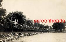 1914 RPPC PHOTO OBSERVATION TRAIN NAVY DAY CREW RACING YALE CORNEL PRINCETON picture
