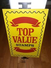Vintage NOS Metal Top Value Stamps Advertising Sign Donasco  Gas Station Store picture