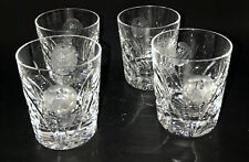 Crystal Rocks Whiskey Glasses set of 4 Etched Flower Barware Nice picture