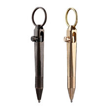 Mini Bolt Action Pen Slim brass writing Ballpoint Small Pocket Pen gift Portable picture