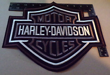 HARLEY DAVIDSON MOTORCYCLE JACKET/VEST IRON OR SEW ON LARGE GRAY PATCH picture