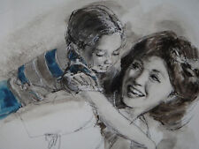 Paul Melia Charcoal pencil w/ watercolor & gouache  picture