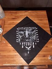 Vintage Sturgis Motorcycle Rally Cloth Art Banner 1991  Bandanna #1 picture