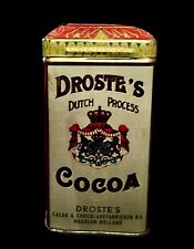 VTG 1898 DROSTE'S Cocoa Harlem Holland Tin Dutch Process Hinged Lid RARE 4 Oz picture