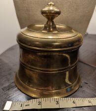 Small Brass Storage Box – Vintage Indian Round Shape Box With Lid picture