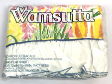 Vintage Wamsutta Ultracale King Flat Sheet Flower Garden Watercolor Floral USA picture