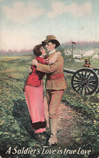 021322 LOT OF 10 WWI SOLDIER SERIES VINTAGE POSTCARD SOLDIER'S LOVE IS TRUE picture