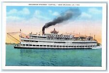 c1930's Excursion Steamer Ship Capitol New Orleans Louisiana LA Vintage Postcard picture