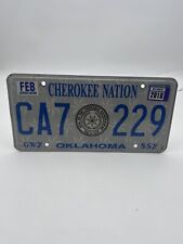 2018 Oklahoma Cherokee Nation License Plate Tag CA7 229 Expired 2018 picture