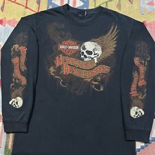 Harley Davidson Skull Eagle Flames Black Long Sleeve T-Shirt Adult Small? LaVale picture