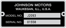 NEW REPRODUCTION JOHNSON SKEE HORSE SNOWMOBILE SERIAL NUMBER PLATE TAG picture