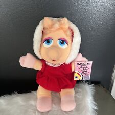 Vintage 1988 McDonald's Hensens Baby Miss Piggy Plush Christmas Toy with Tags picture