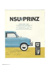 1959 NSU Prinz Foldout Sales Brochure picture