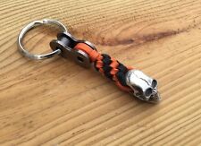 ONE LINK HARLEY COLOR PARACORD WILLIE G MOTORCYCLE KEY CHAIN SOLID PEWTER SKULL picture