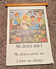 Vintage 1954 Catholic Sunday School Posters Anita Magsaysay-Ho 25x17 RARE picture