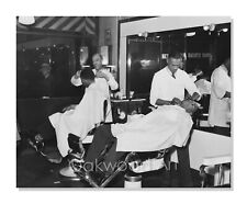 African American Barber Shop at Night c1940s - Vintage Photo Reprint picture