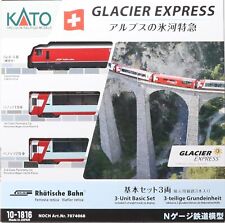 KATO N Gauge Alps Glacier Express Basic Set 3 Cars 10-1816 Railway Locomotive picture