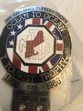 Rare 1986 MG T-Series MGT 50th Anniv Ocean to Ocean License Plate Topper Badge picture